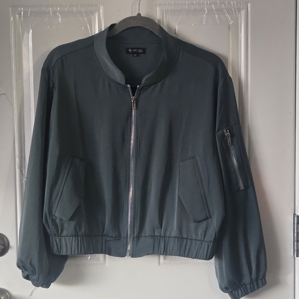 Michele Dark Green Bomber Jacket